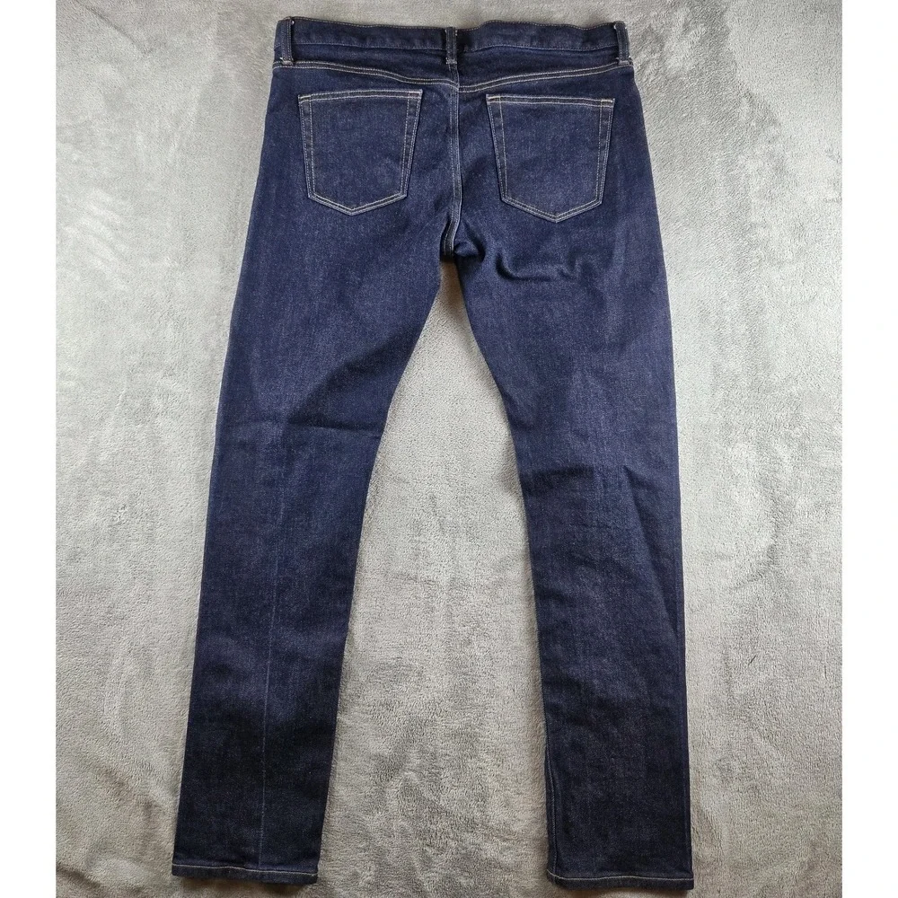Uniqlo Kaihara Selvedge Japanese Slim Straight Denim Blue Jeans Mens 35X34